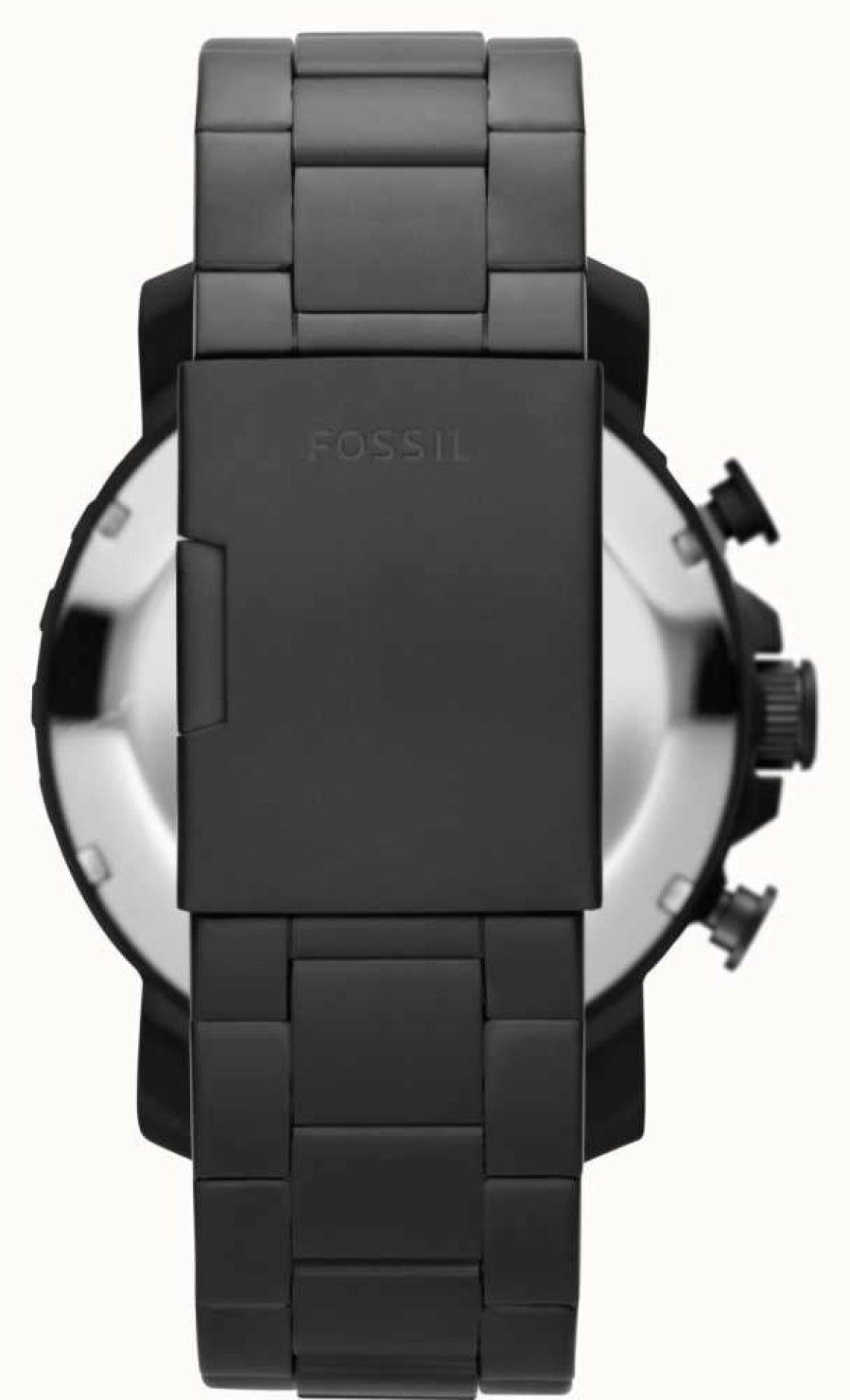 Men'S Fossil | Fossil Men'S Nate | Black Chronograph Dial | Black Stainless Steel Bracelet