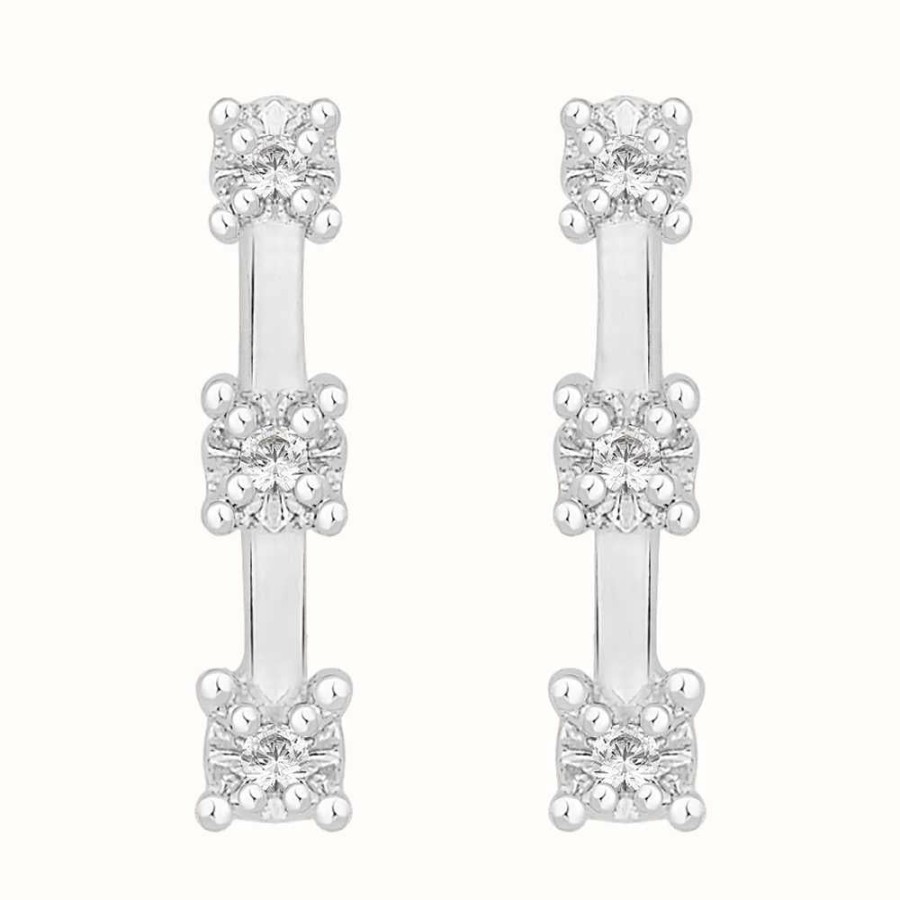 Jewelry Perfection Crystals | Perfection Crystals Graduating Trilogy Bar Studs (0.05Ct)