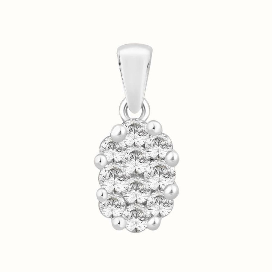 Jewelry Perfection Crystals | Perfection Crystals Oval Shaped Cluster Pendant (0.40Ct)