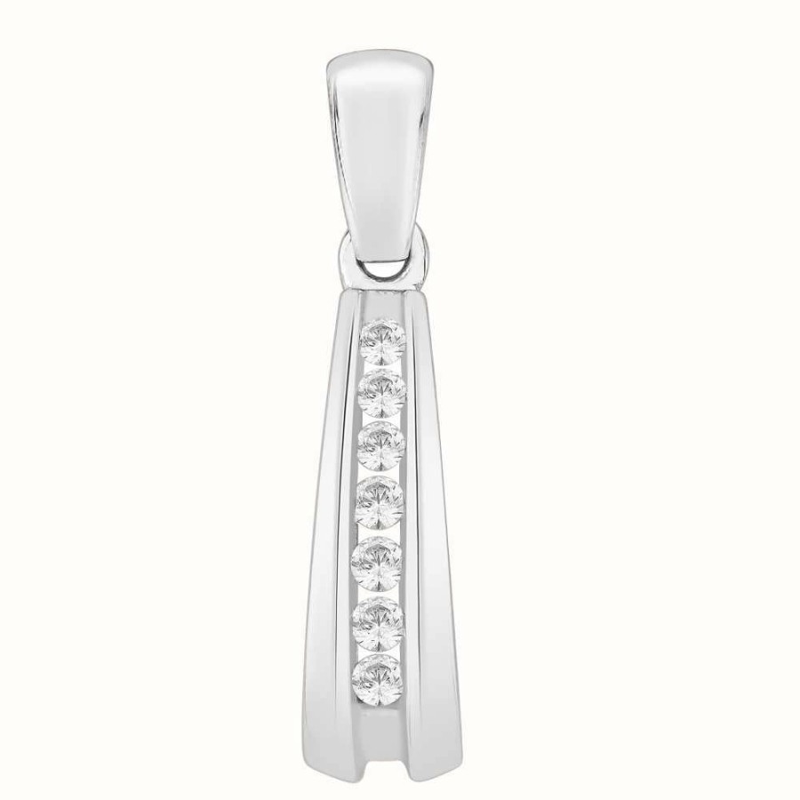 Jewelry Perfection Crystals | Perfection Crystals Channel Set Line Pendant (0.25Ct)