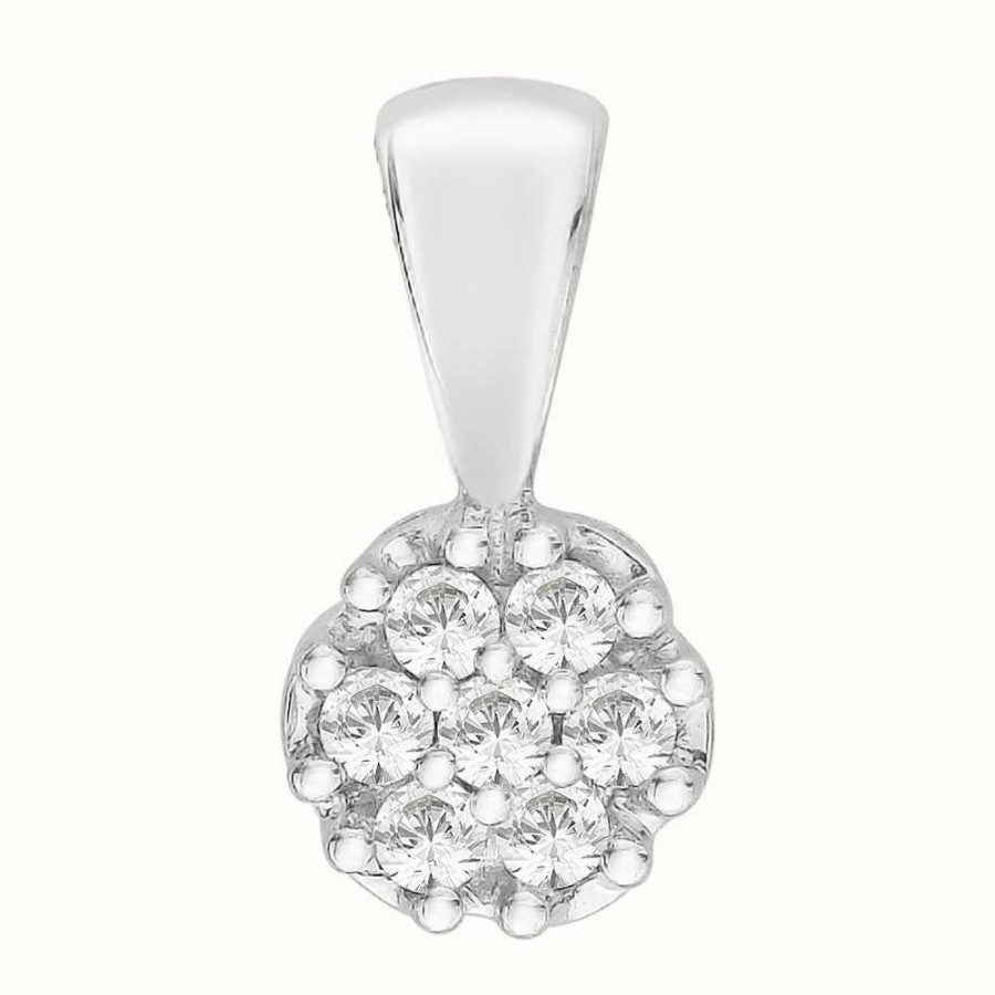 Jewelry Perfection Crystals | Perfection Crystals Seven Stone Round Cluster Pendant (0.25Ct)