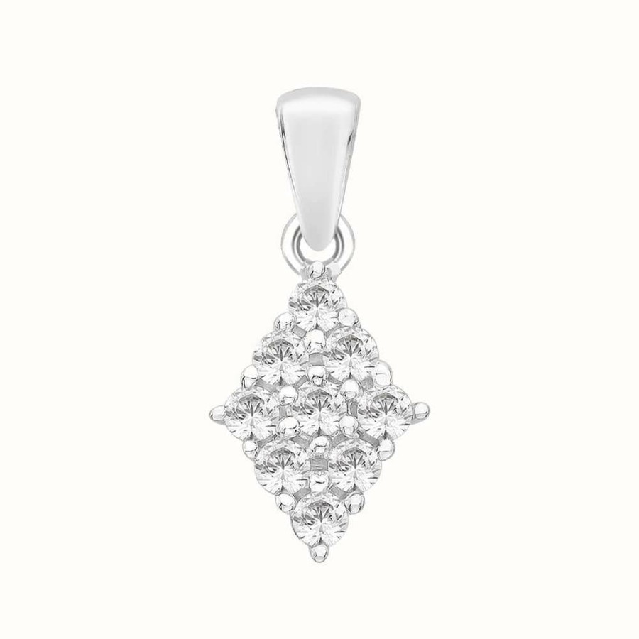 Jewelry Perfection Crystals | Perfection Crystals Diamond Shaped Cluster Pendant (0.50Ct)