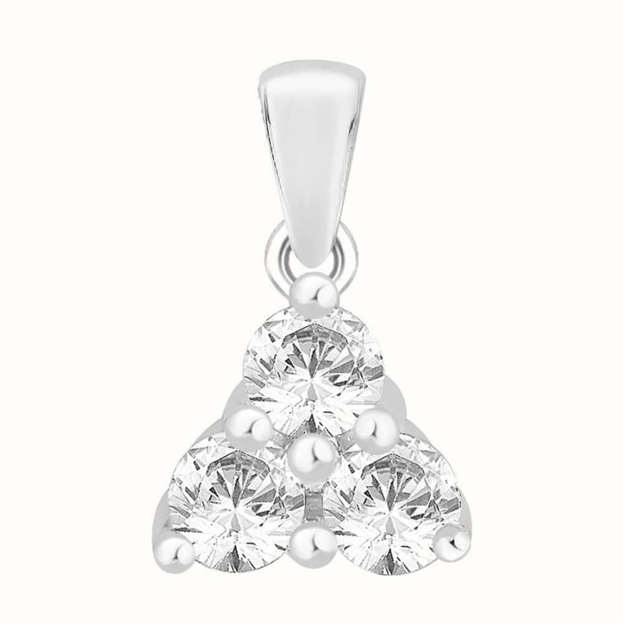 Jewelry Perfection Crystals | Perfection Crystals Triangular Trilogy Pendant (1.00Ct)