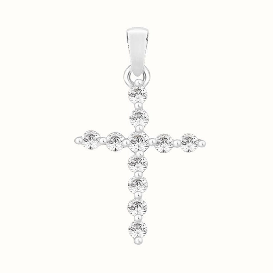 Jewelry Perfection Crystals | Perfection Crystals Claw Set Cross Pendant (0.33Ct)