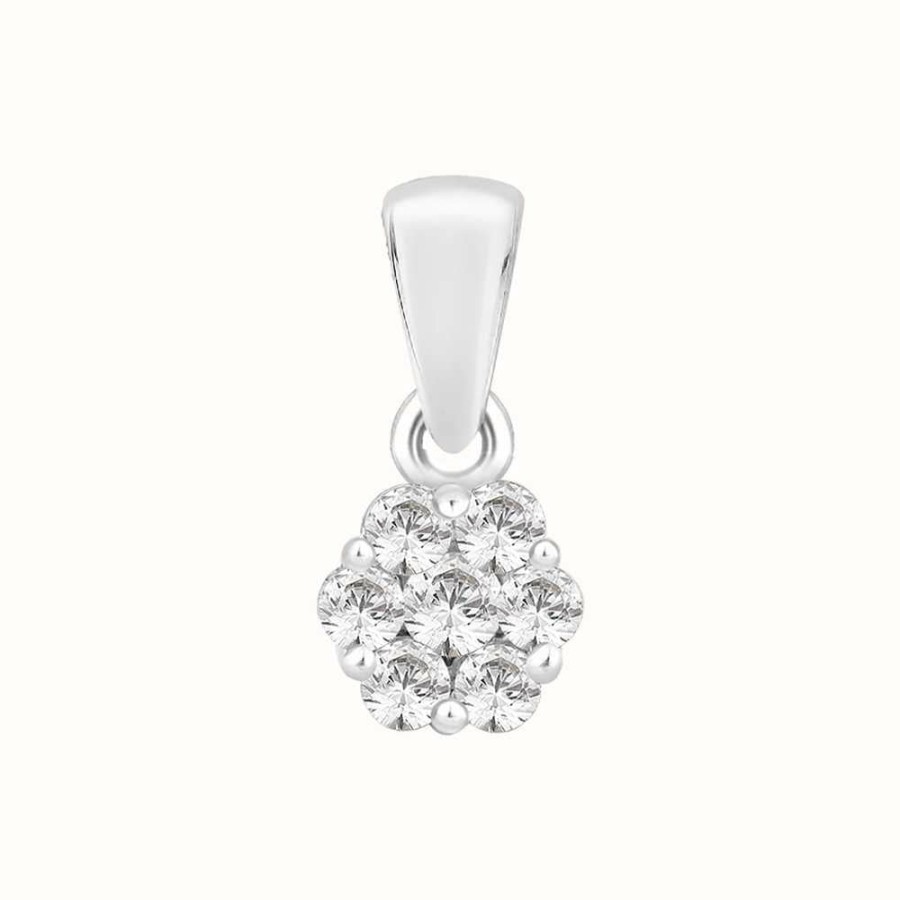 Jewelry Perfection Crystals | Perfection Crystals Seven Stone Round Cluster Pendant (0.20Ct)