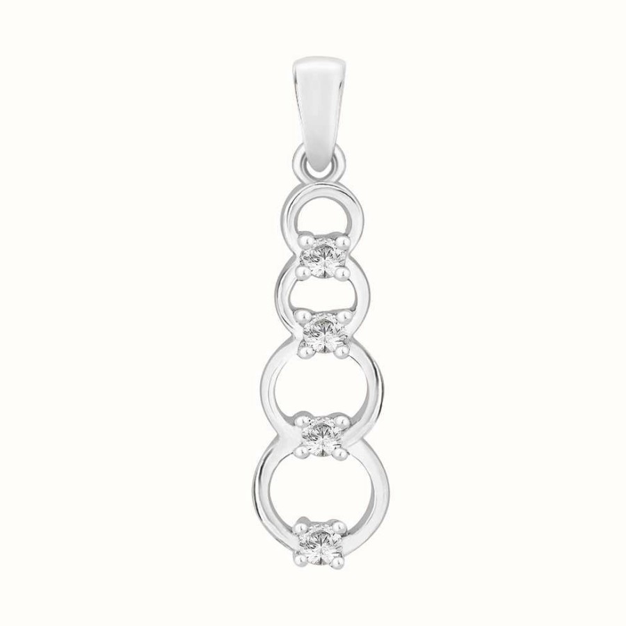 Jewelry Perfection Crystals | Perfection Crystals Four Graduating Rings Pendant (0.10Ct)