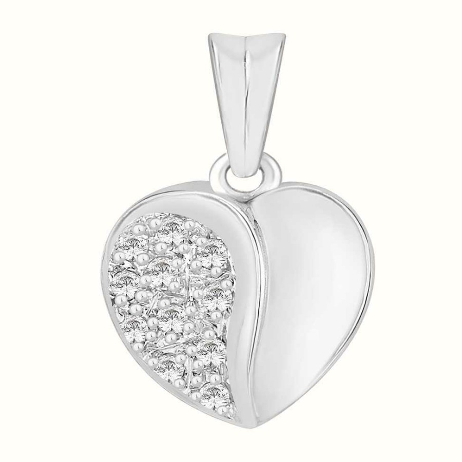 Jewelry Perfection Crystals | Perfection Crystals Part Pave Set Heart Pendant (0.10Ct)