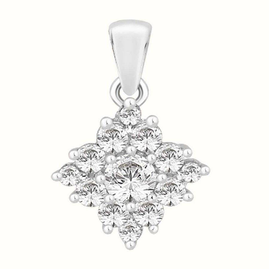 Jewelry Perfection Crystals | Perfection Crystals Diamond Shaped Cluster Pendant (0.75Ct)