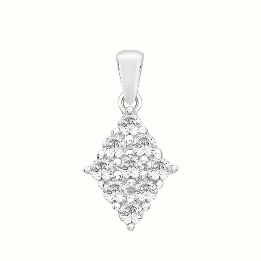 Jewelry Perfection Crystals | Perfection Crystals Diamond Shaped Cluster Pendant (0.40Ct)