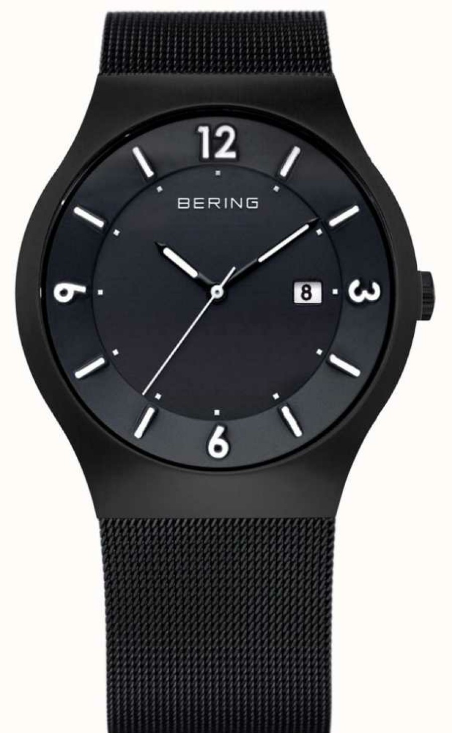 Men'S Bering | Bering Men'S Solar Power, Black Ip Steel Watch