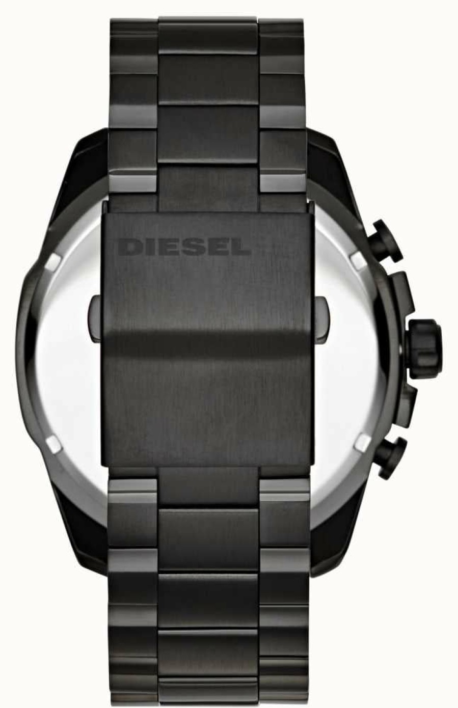 Men'S Diesel | Diesel Men'S Mega Chief Black Ip Steel Iridescent Watch