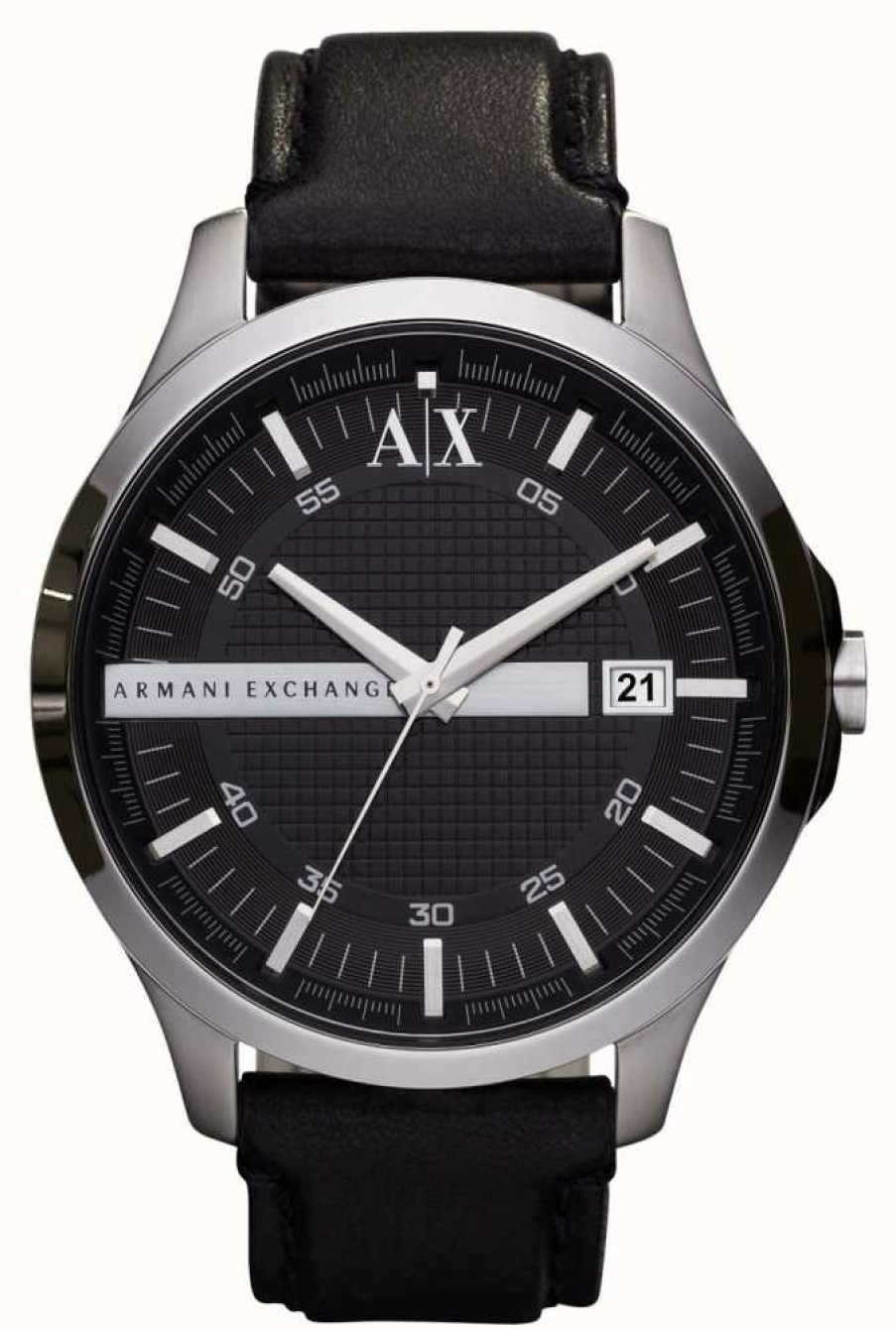 Men'S Armani Exchange | Armani Exchange Men'S | Black Dial | Black Leather Strap Watch