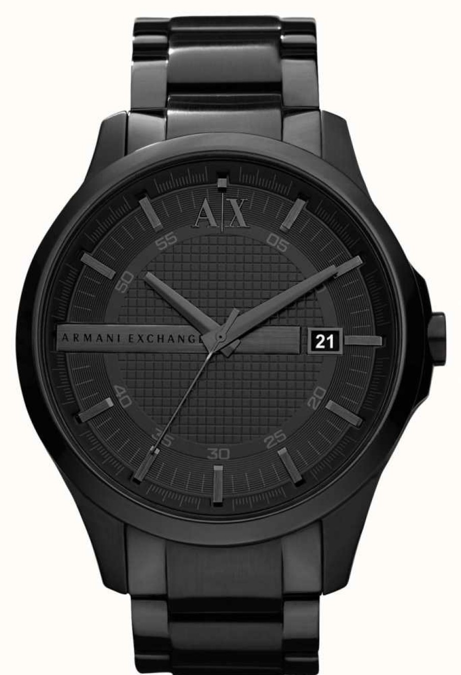 Men'S Armani Exchange | Armani Exchange Men'S | Black Textured Dial | Black Pvd Bracelet