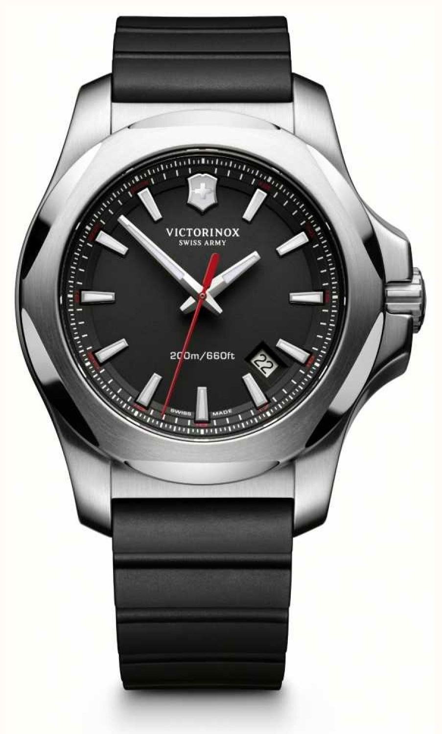 Men'S Victorinox | Victorinox I.N.O.X. Black Rubber Strap Men'S