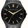 Men'S Armani Exchange | Armani Exchange Men'S | Black Dial | Dark Grey Stainless Steel Bracelet