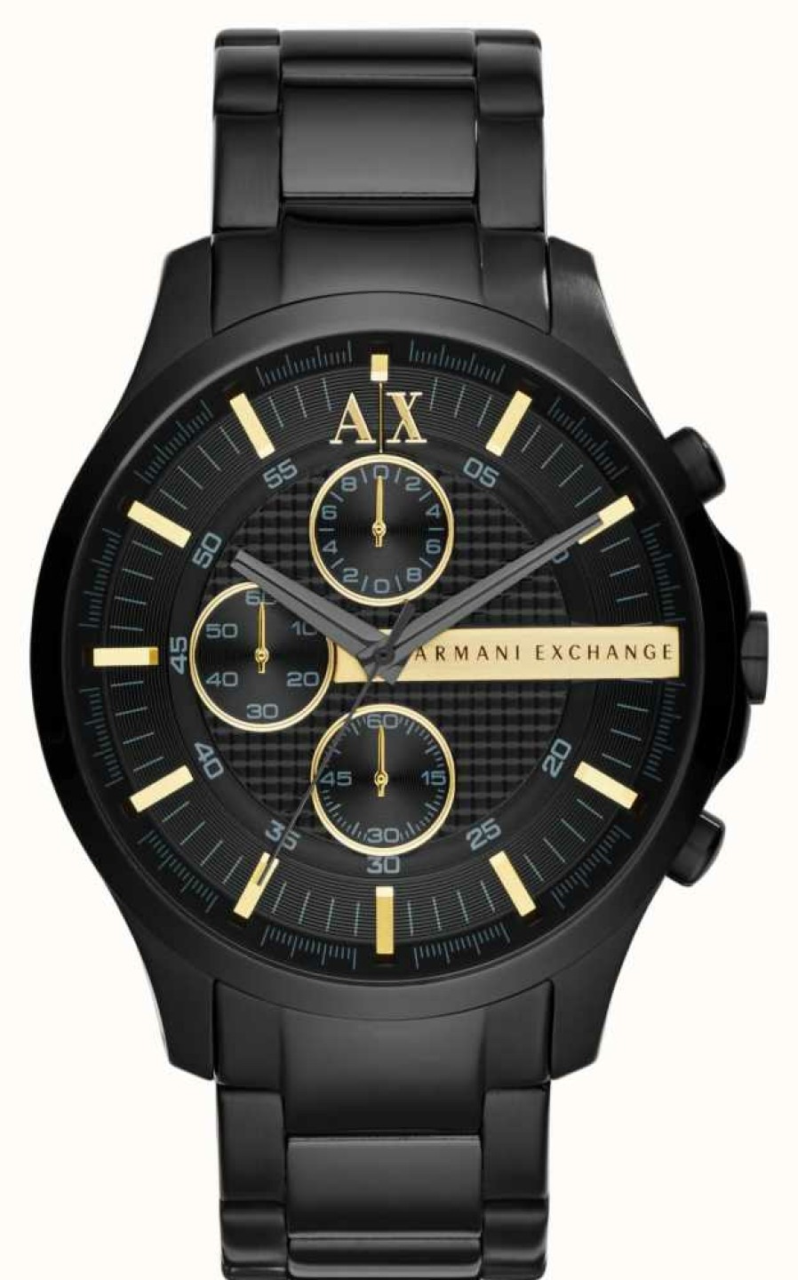 Men'S Armani Exchange | Armani Exchange Men'S | Black Chronograph Dial | Black Pvd Bracelet