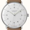 Men'S Junghans | Junghans Max Bill | Automatic | Beige Leather Strap | Sapphire Glass