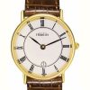 Men'S Herbelin | Herbelin Women'S Gold Plated Classic Leather Strap