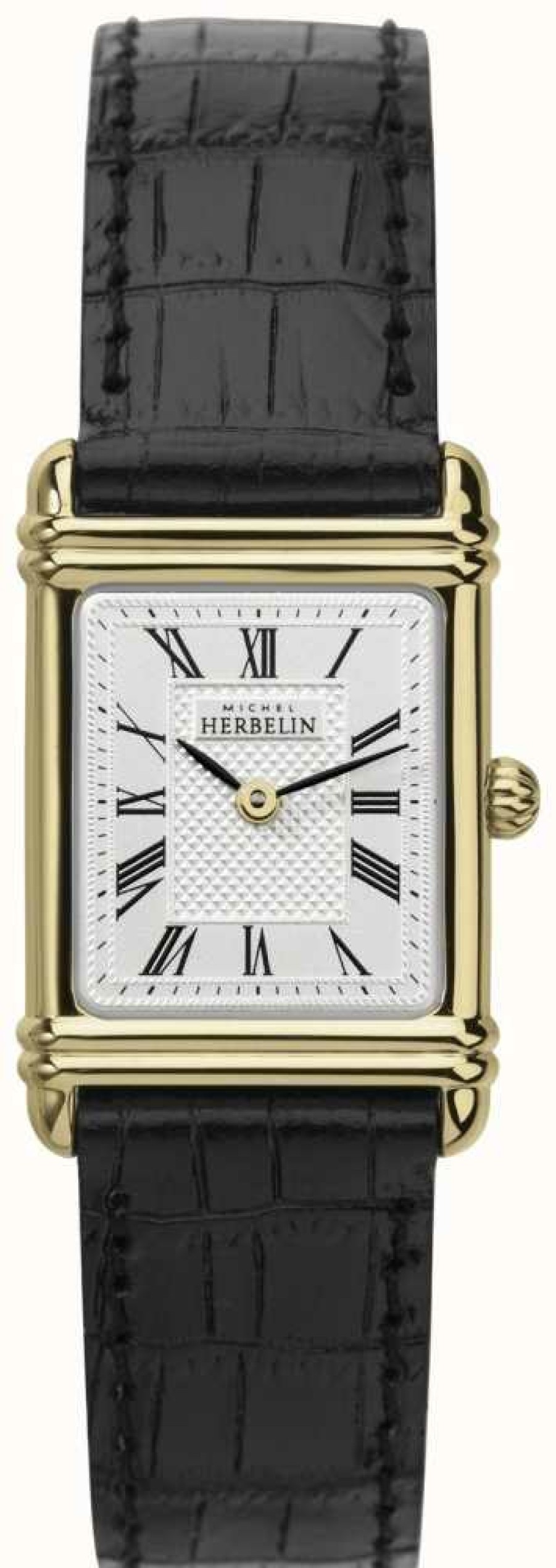 Women'S Herbelin | Herbelin Women'S Leather Strap Gold Tone Case Roman Num