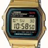 Women'S Casio | Casio Men'S Digital Retro Gold Plated