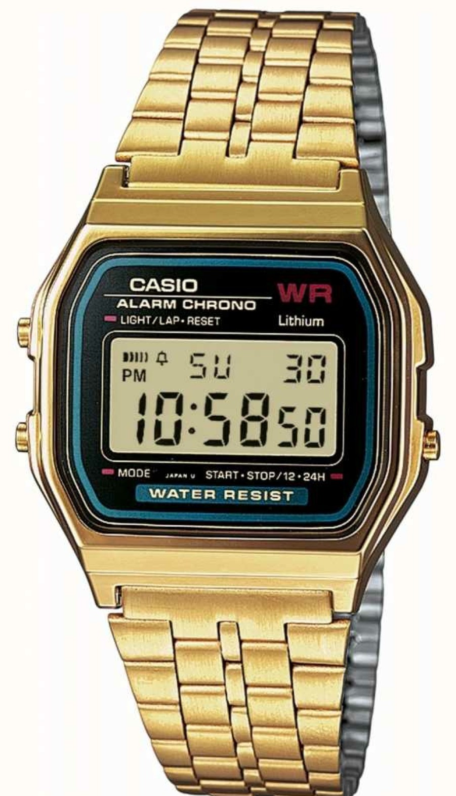 Women'S Casio | Casio Men'S Digital Retro Gold Plated