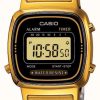 Women'S Casio | Casio Women'S Digital Bracelet Retro Gold Plated