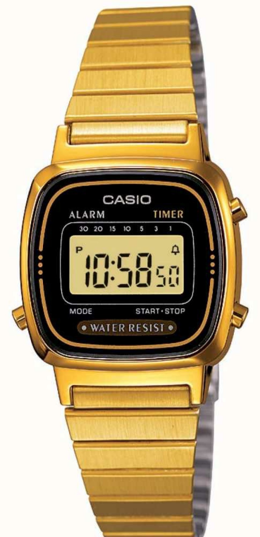 Women'S Casio | Casio Women'S Digital Bracelet Retro Gold Plated