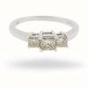 Jewelry James Moore | James Moore 18K White Gold 0.72Ct 3 Stone Diamond Ring