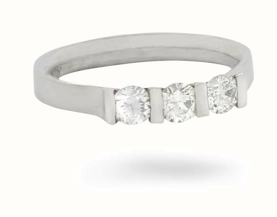 Jewelry James Moore | James Moore Platinum 3 Stone Tension Set Diamond Ring