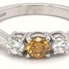 Jewelry James Moore | James Moore 18K White Gold Yellow Diamond Ring