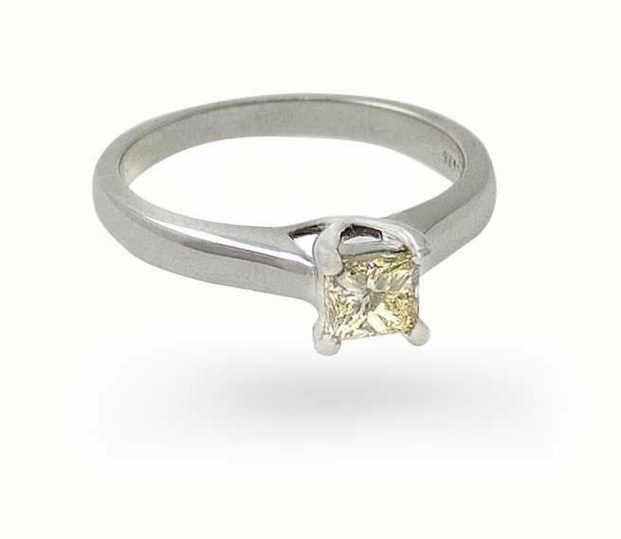 Jewelry James Moore | James Moore 18K White Gold 0.35Ct Solitaire Ring