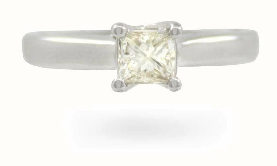 Jewelry James Moore | James Moore 18K White Gold 0.35Ct Solitaire Ring