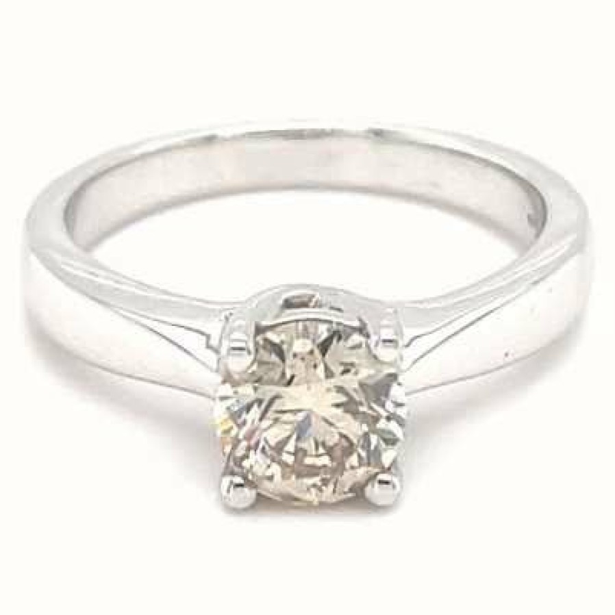 Jewelry James Moore | James Moore 18K White Gold 1.02Ct Solitaire Diamond Ring