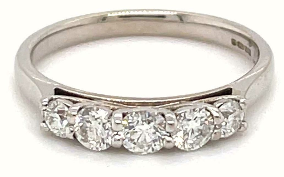 Jewelry James Moore | James Moore 18K White Gold 5 Stone Diamond Ring