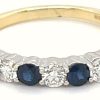 Jewelry James Moore | James Moore 9K Yellow Gold Diamond Sapphire Ring