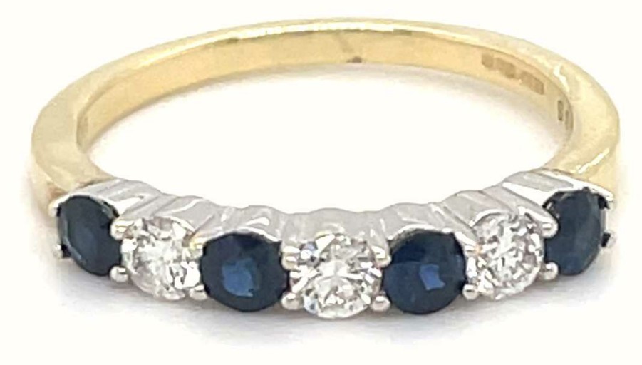 Jewelry James Moore | James Moore 9K Yellow Gold Diamond Sapphire Ring