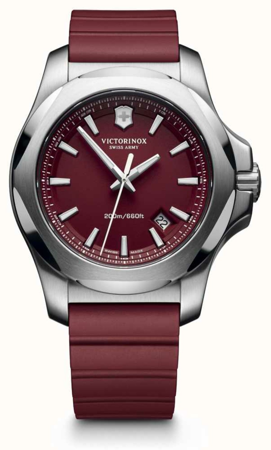 Men'S Victorinox | Victorinox I.N.O.X. Red Rubber Strap Men'S