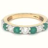 Jewelry James Moore | Perfection Diamond 18Ct Yellow Gold Emerald 0.75Ct Diamond 12 Eternity Ring