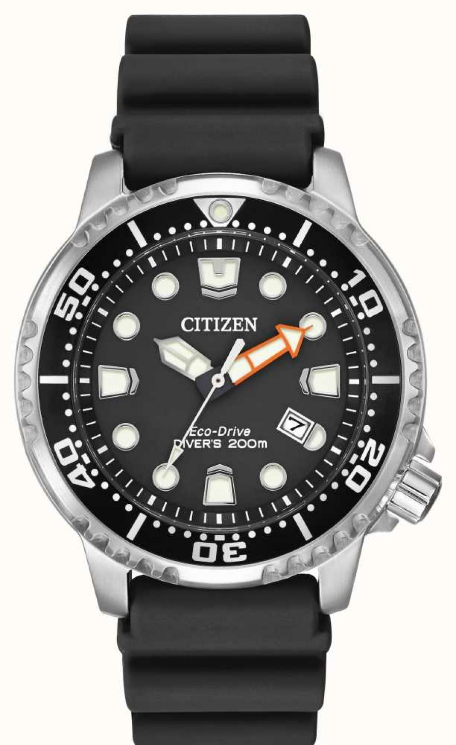 Men'S Citizen | Citizen Eco-Drive Promaster Diver Black Rubber Strap