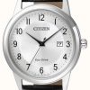 Men'S Citizen | Citizen Men'S Eco-Drive Black Leather Strap