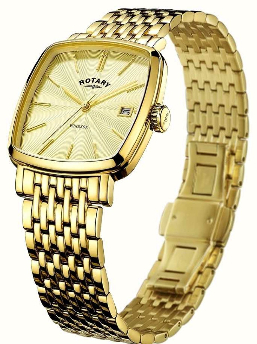 Men'S Rotary | Rotary Men'S Windsor Gold Pvd Plated