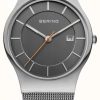 Men'S Bering | Bering Men'S | Stainless Steel Mesh Strap | Grey Dial