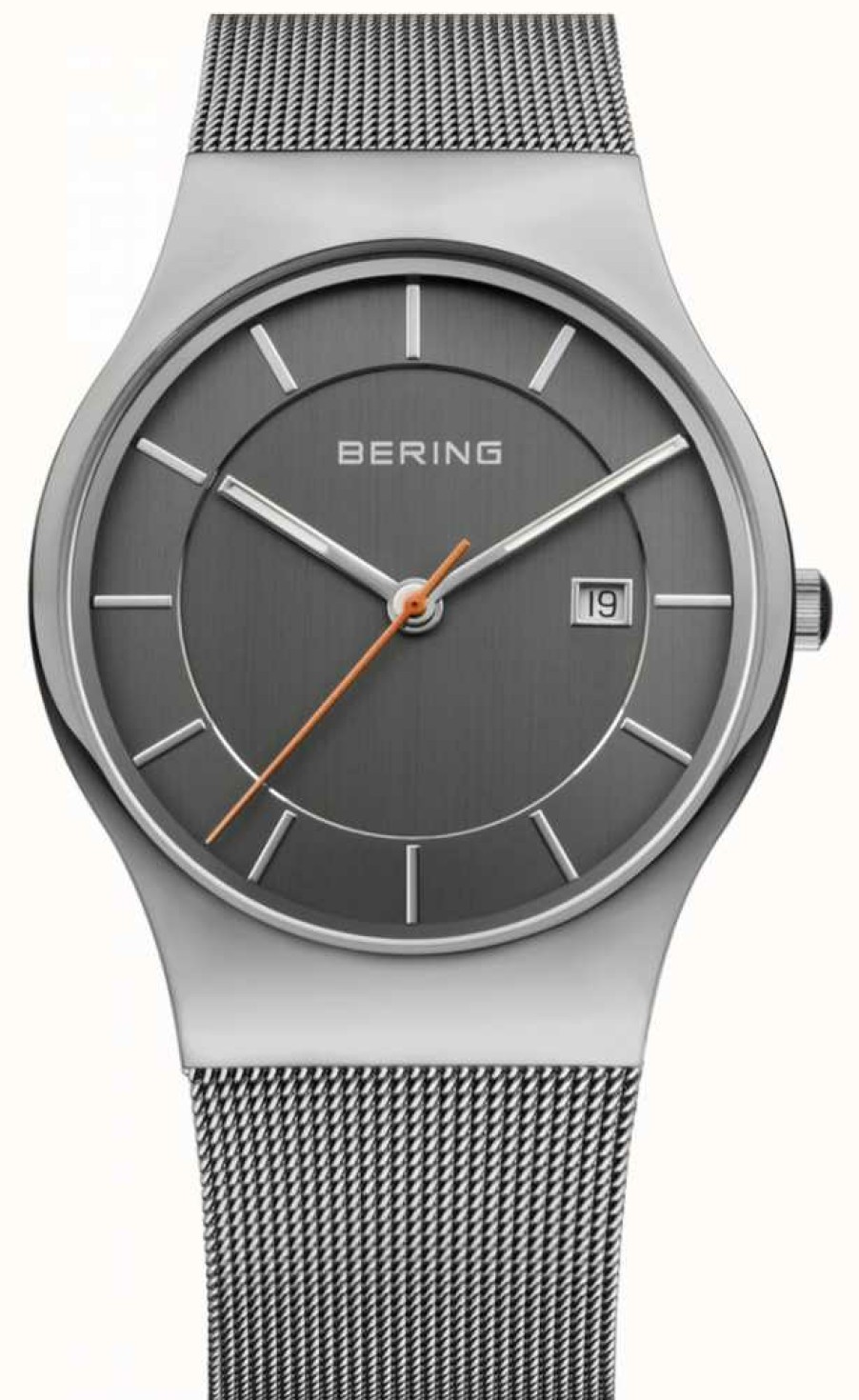 Men'S Bering | Bering Men'S | Stainless Steel Mesh Strap | Grey Dial