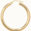 Jewelry James Moore | James Moore Th 9K Yellow Gold Hoop Earrings 25 Mm