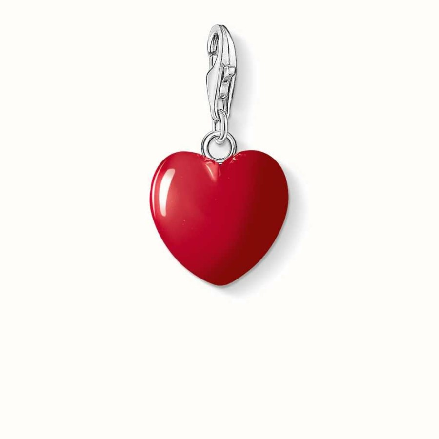 Jewelry Thomas Sabo Jewellery | Thomas Sabo Heart Charm Red 925 Sterling Silver Cold Enamel