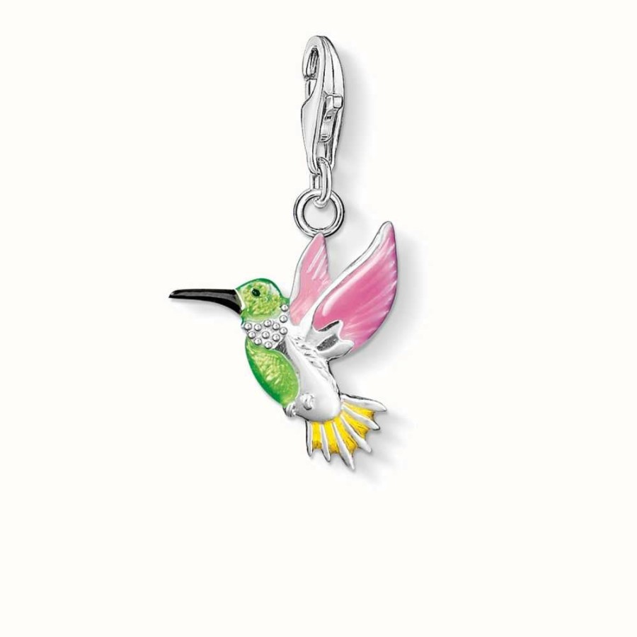 Jewelry Thomas Sabo Jewellery | Thomas Sabo Hummingbird Charm Multicoloured 925 Sterling Silver Cold Enamel