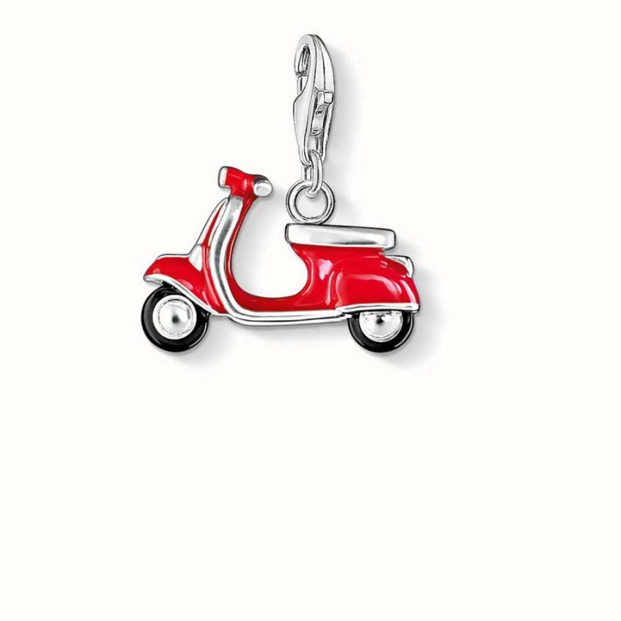 Jewelry Thomas Sabo Jewellery | Thomas Sabo Scooter Charm Red 925 Sterling Silver Cold Enamel