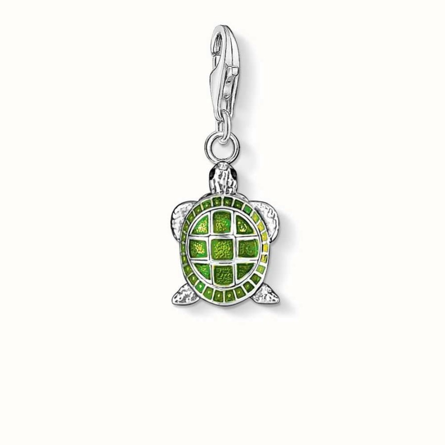 Jewelry Thomas Sabo Jewellery | Thomas Sabo Turtle Charm Green 925 Sterling Silver Cold Enamel