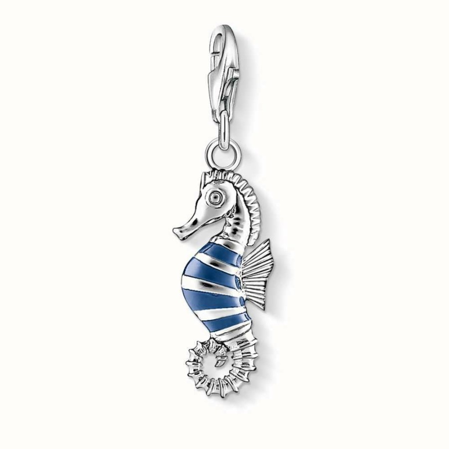 Jewelry Thomas Sabo Jewellery | Thomas Sabo Seahorse Charm Blue 925 Sterling Silver Cold Enamel