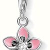 Jewelry Thomas Sabo Jewellery | Thomas Sabo Flower Charm Pink 925 Sterling Silver Cold Enamel/ Zirconia